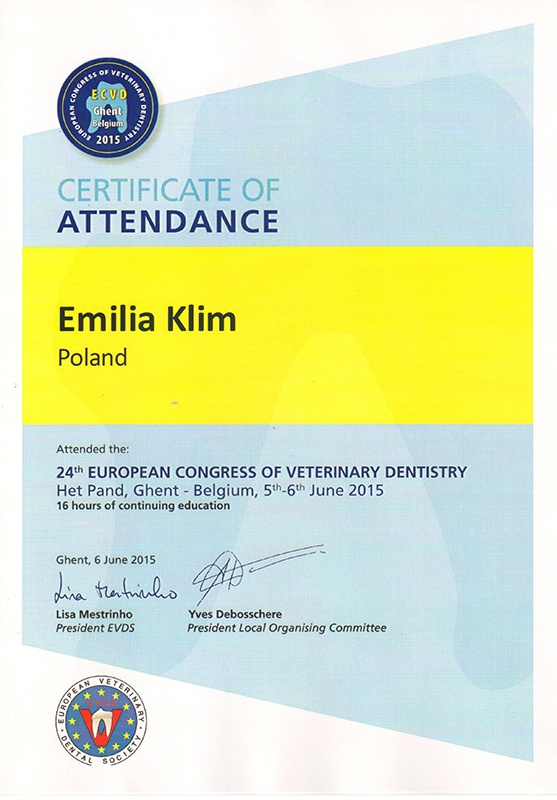 24th European Congress of Veterinary Dentistry 2015